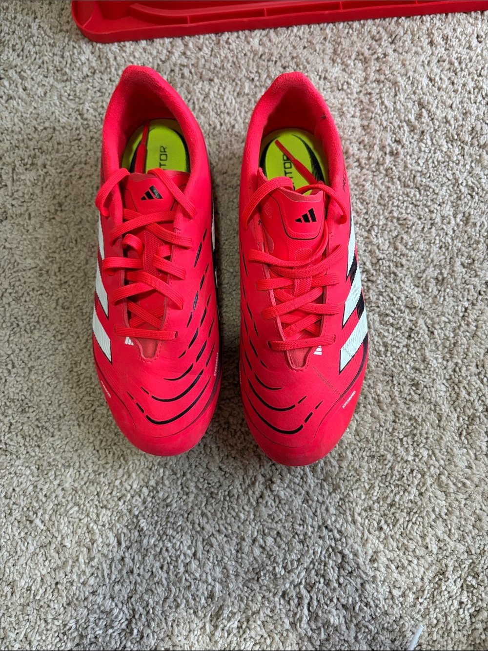 adidas Kids Red and White cleats